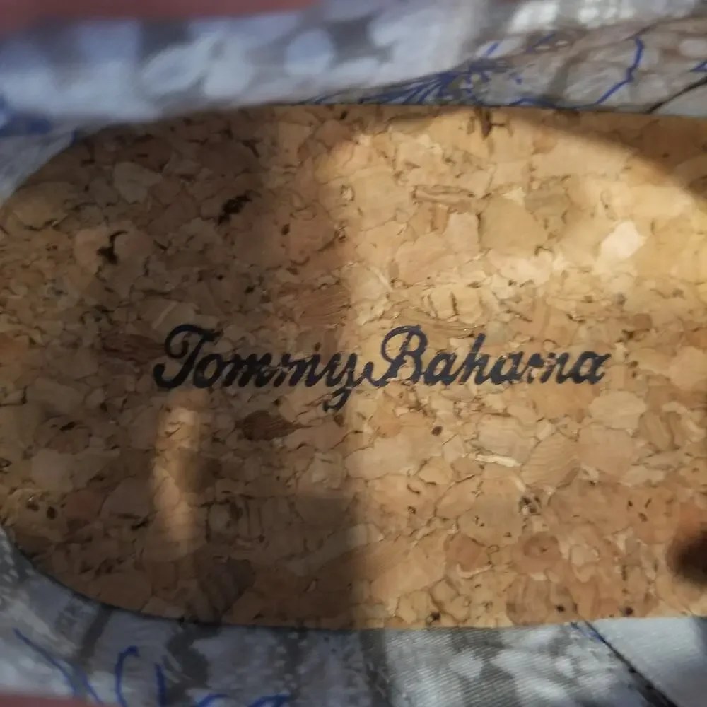 Tommy Bahama Mens Stripes Asunder TB7F10147 Tan Beige Canvas Deck Boat Shoe 10D